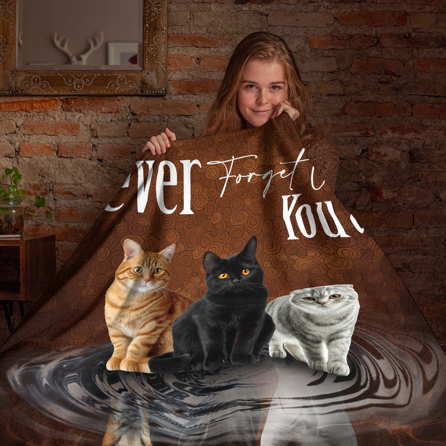 Netecom Cat and Tiger Reflection Blanket, Cat Lover Throw Blanket for Couch, Bed or Sofa, Ultra Soft Warm Gift for Birthday, Anniversary, Christmas, and Cozy Winter