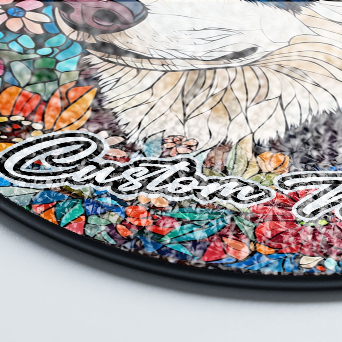 Netecom Custom Husky Dog Stained Glass Ornament, Personalized Memorial Suncatcher, Pet Loss Sympathy Gift, Christmas Decoration