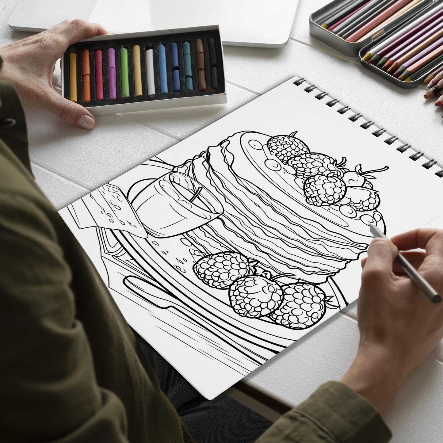 Confectionery World Spiral Bound Coloring Book, Step into a World of Tasty Art with 30 Entertaining Pages, Unleash the Sweetness of the Confectionery World in Every Shade.