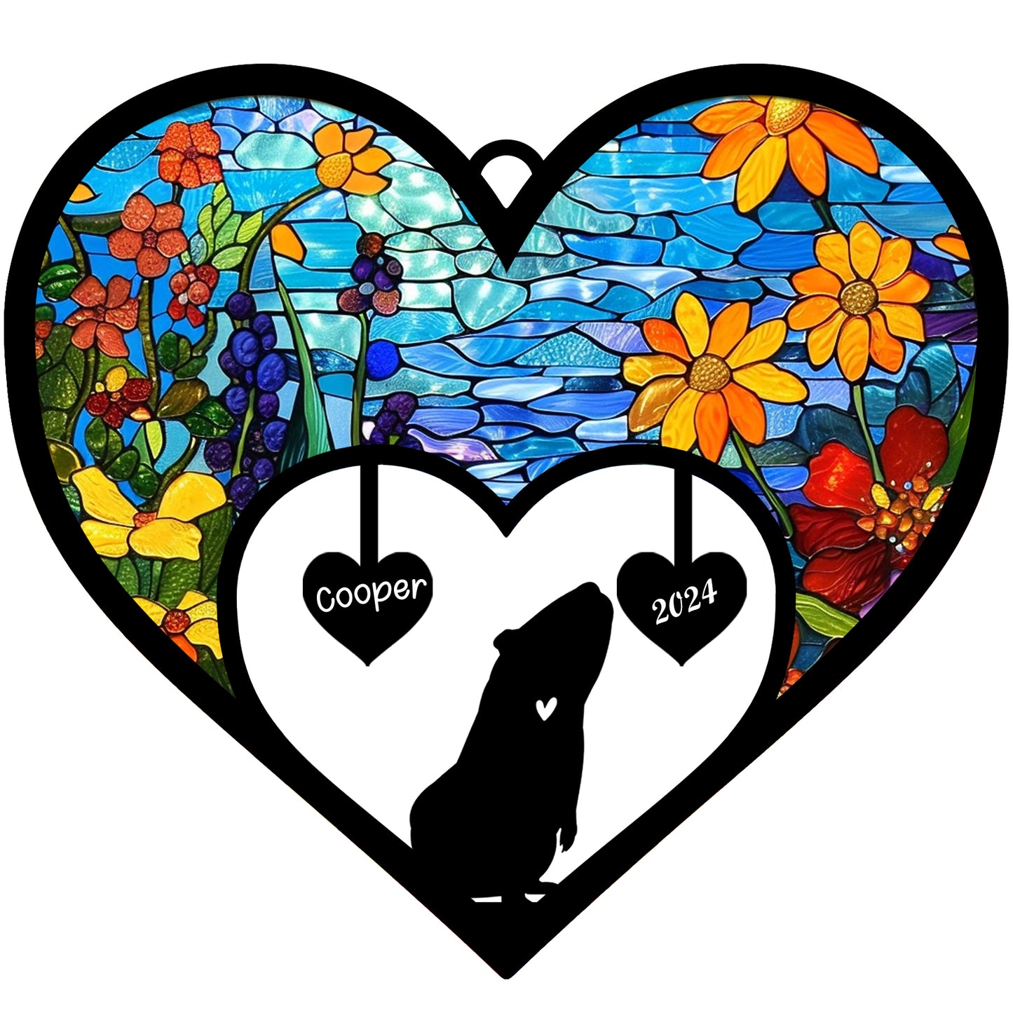 Netecom Guinea Pig Memorial Suncatcher, Personalized Guinea Pig Memorial with Name Date, Guinea Pig Passing Away Gift, Loss of Guinea Pig Sympathy Gift, Guinea Pig Remembrance Gift