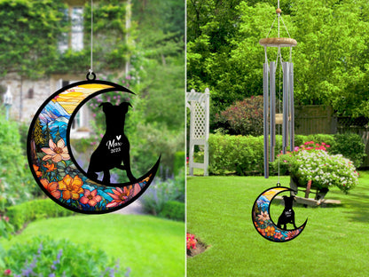 Netecom Jack Russell Dog Wind Chimes Memorial, Personalized Pet Memorial Windchime for Dogs Suncatcher, Dog Loss Memorial Ornament, Loss of Pet Remembrance Gift, Sympathy Pet Wind Chimes Outdoor Garden
