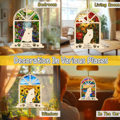 Netecom Personalized Hamster Memorial Window Ornament, Custom Pet Ornament with Name Date, Pet Loss Remembrance Gift, Sympathy Gift for Pet Lovers