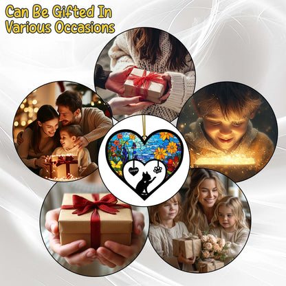 Netecom Personalized Boston Terrier Dog Memorial Suncatcher, Custom Boston Terrier Ornament with Name Date, Bereavement Keepsake for Dog Lover, Dog Loss Sympathy Gift