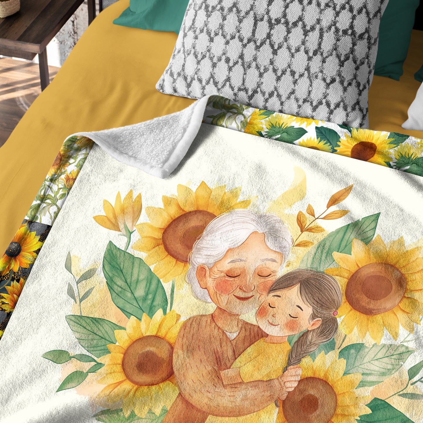 Netecom Personalized To My Granddaughter Blanket from Grandma, Sunflower Throw Blanket for Couch, Bed or Sofa, Ultra Soft Warm, Birthday Gifts for Granddaughter, Present for Christmas, Graduation