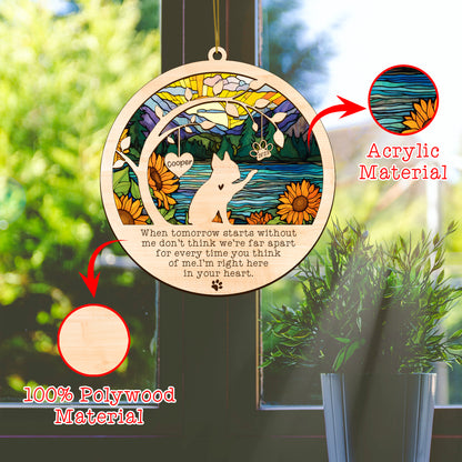 Netecom Boston Terrier Dog Memorial Suncatcher, Personalized with Name Date Dog Breeds Suncatcher, Pet Loss Sun Catcher, Bereavement Gift Dog Memorial Ornament Loss of Pet Sympathy Gift Dog Lovers