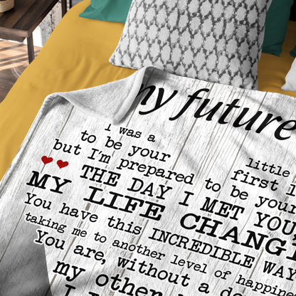 Netecom Personalized To My Future Wife Blanket, Romantic Love Letter Throw Blanket for Couch, Bed or Sofa, Gift for Fiancee or Girlfriend, Engagement, Wedding or Anniversary Present from Husband