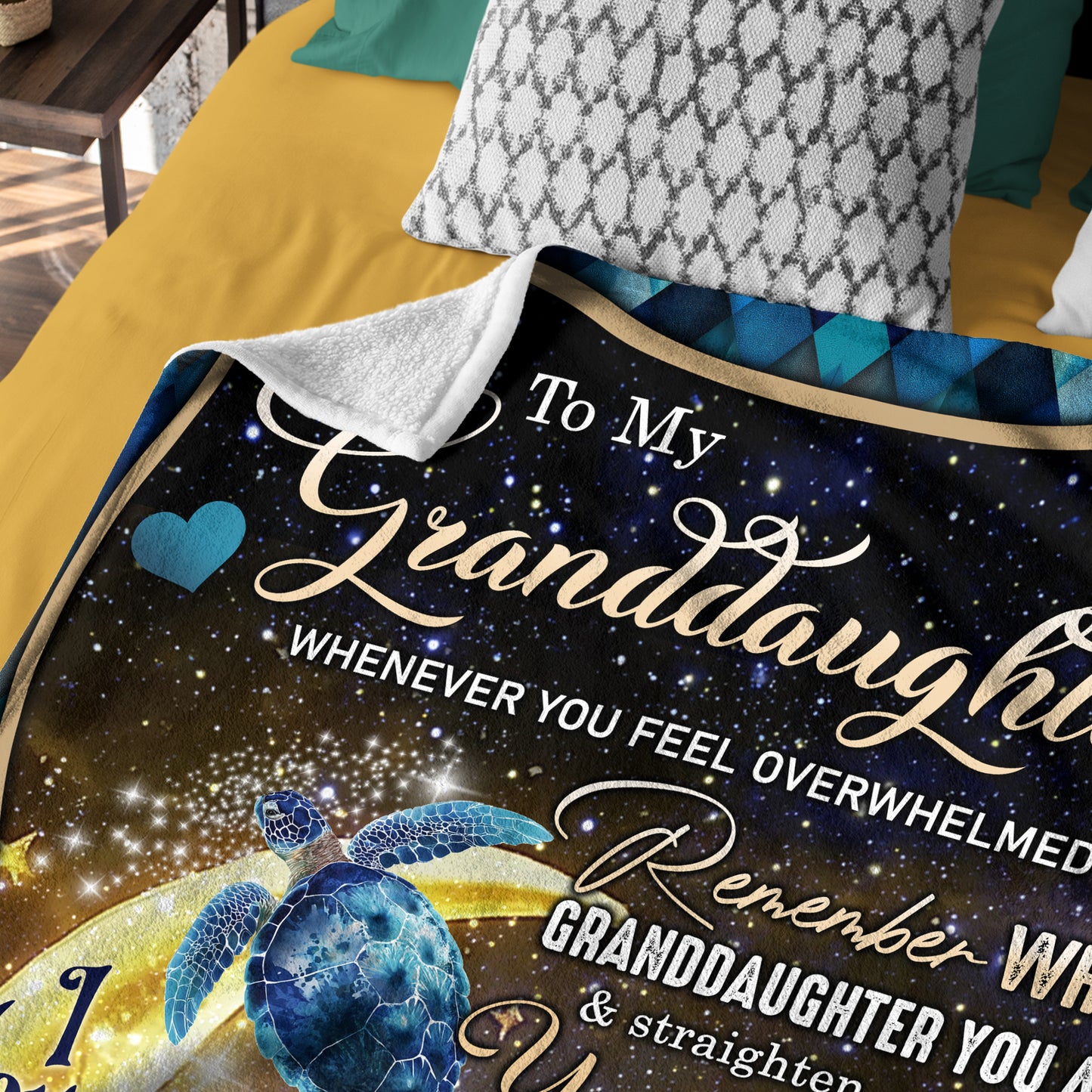 Netecom Personalized Turtle To My Granddaughter Blanket from Grandma, Custom Love Letter Throw Blanket for Couch, Bed or Sofa, Ultra Soft Warm Gift for Granddaughter’s Birthday and Christmas