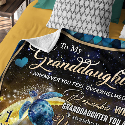 Netecom Personalized Turtle To My Granddaughter Blanket from Grandma, Custom Love Letter Throw Blanket for Couch, Bed or Sofa, Ultra Soft Warm Gift for Granddaughter’s Birthday and Christmas