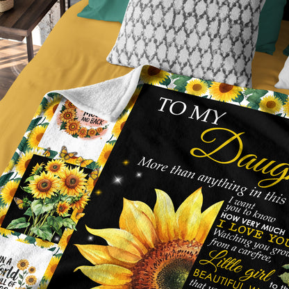 Netecom Personalized To My Daughter Blanket from Mom, Sunflower Throw Blanket for Couch, Bed or Sofa, Ultra Soft Warm, Birthday Gifts for Daughter, Christmas, Graduation