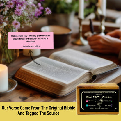 Netecom Spanish Bible Verse Box – Pine Wood Scripture Box with Walnut Cross, 150 Daily Bible Verse Cards, Caja de Versículos de la Biblia, Christian Gift