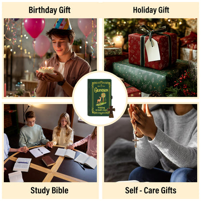 Netecom Bible Verse Box for Grandson – 150 Color-Coded Scripture Cards with Mini Cross, Christian Faith Keepsake for Daily Prayer, Encouragement & Spiritual Guidance