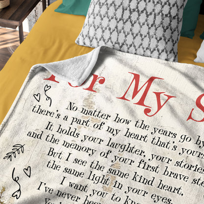 Netecom Personalized For My Son Blanket from Dad and Mom, Heartwarming Letter Throw Blanket for Couch, Bed or Sofa, Birthday Gift for Son, Present for Christmas, Sentimental Family Keepsake