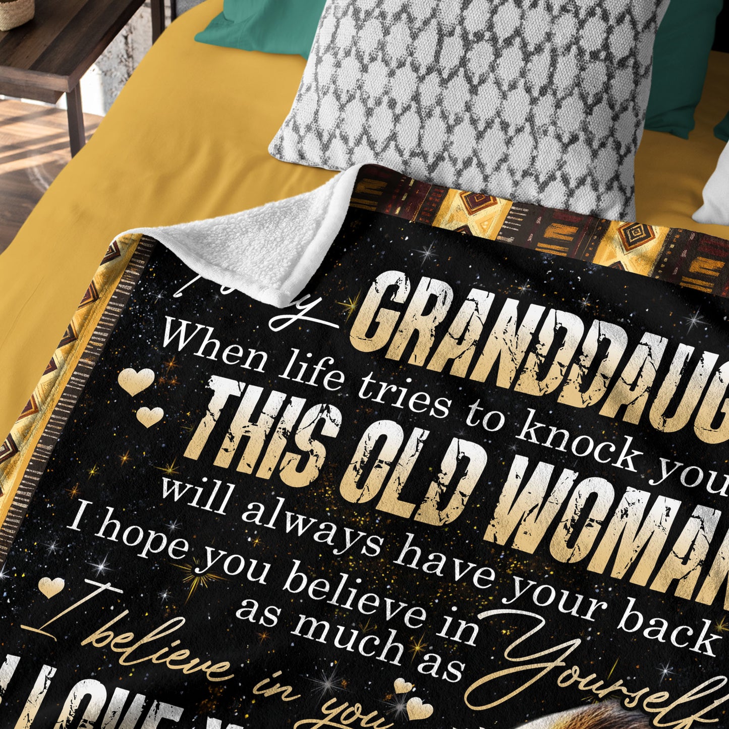 Netecom Personalized To My Granddaughter Blanket from Grandma and Grandpa, Lion Love Letter Throw Blanket for Couch, Bed or Sofa, Ultra Soft Warm, Birthday Gifts for Granddaughter, Christmas