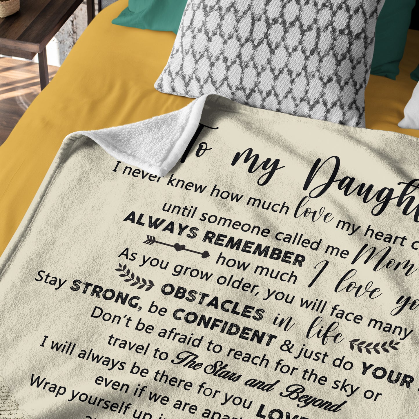 Netecom Personalized To My Daughter Blanket from Mom, Ultra Soft Warm Throw Blanket for Couch, Bed or Sofa, Birthday Gifts for Daughter, Present for Christmas, Graduation, Anniversary