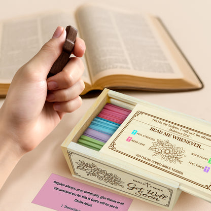 NETHOUSE Get Well Soon Bible Verse Box with Prayer Cross, 150 Upgrade Bible Verse Cards Box Set for Emotions and Feelings, 4 Emotional Themes, Uplifting Faith Gift for Comfort & Support
