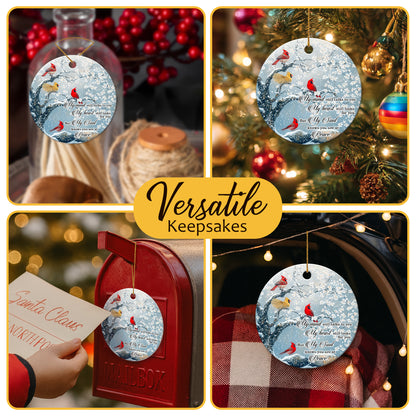 Netecom Memorial Christmas Ornament, My Mind Still Talks To You Cardinals Ceramic Ornaments for Xmas Tree Hanging Decorations Gift, Sympathy Gifts for Loss of Wife Girlfriend, Holiday Present