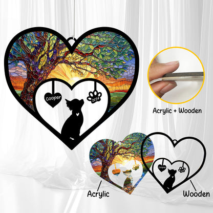 Netecom Personalized Chihuahua Dog Memorial Wind Chimes, Dog Name Suncatcher, Bereavement Gift for Dog Lovers, Pet Loss Outdoor Garden Memorial Decor