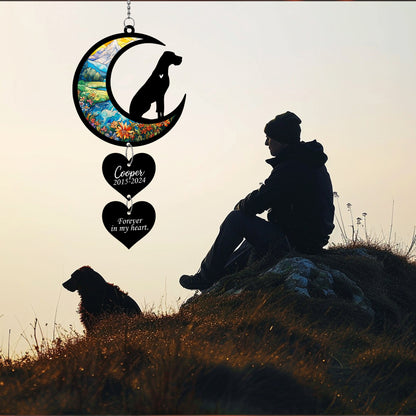 Netecom Personalized Great Dane Moon Heart Memorial Ornament – Dog Loss Gift, Pet Remembrance Keepsake