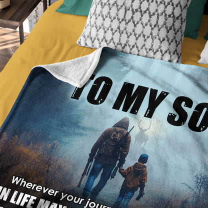 Netecom Personalized To My Son Blanket from Dad, Hunting Deer Throw Blanket for Couch, Bed or Sofa, Ultra Soft Warm, Birthday Gifts for Son, Present for Christmas, Graduation