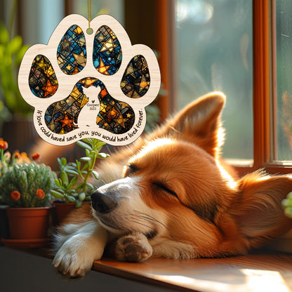 Netecom Personalized Chihuahua Memorial Suncatcher, Dog Paw Memorial Ornament with Name Date, Dog Loss SunCatcher, Loss of Pet Sympathy Gift, Bereavement Gift for Dog Lovers
