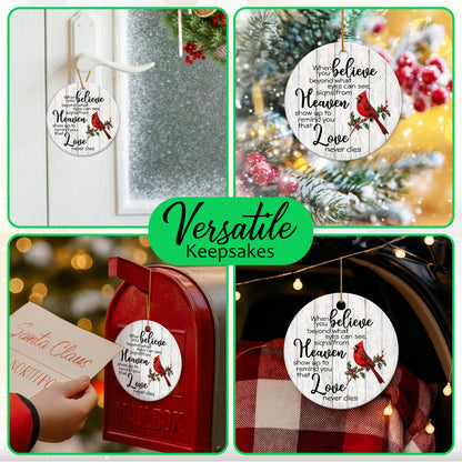 Netecom When You Believe Beyond What Eyes Can See Signs From Heaven Christmas Ornament, Memorial Ornaments for Loss of Loved One, Christmas Bereavement Gifts, Sympathy Xmas Decorations