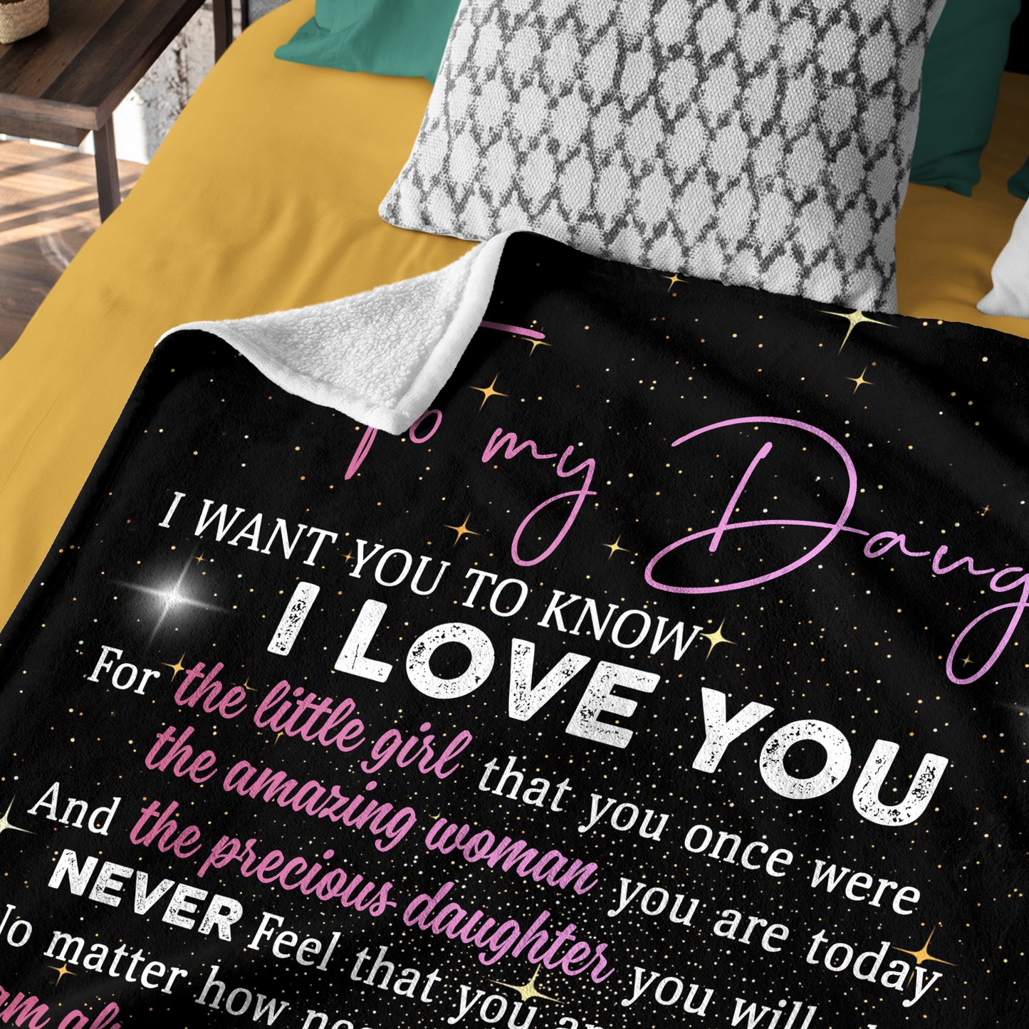 Netecom Personalized To My Daughter Blanket from Dad, I Love You Throw Blanket for Couch, Bed or Sofa, Ultra Soft Warm, Birthday Gift for Daughter, Present for Christmas, Graduation