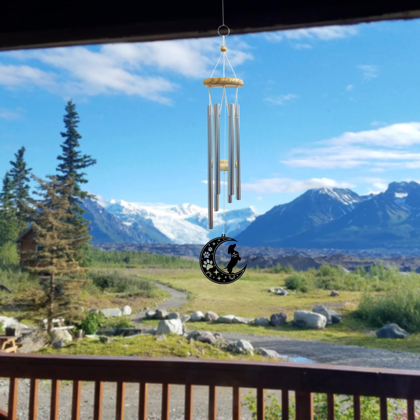 Netecom Dachshund Dog Wind Chimes Memorial, Personalized Wiener Dog Memorial Windchime for Dog Suncatcher, Pet Condolences Gift, Pet Remembrance Gift, Sympathy Dog Loss Wind Chimes Outdoor Garden