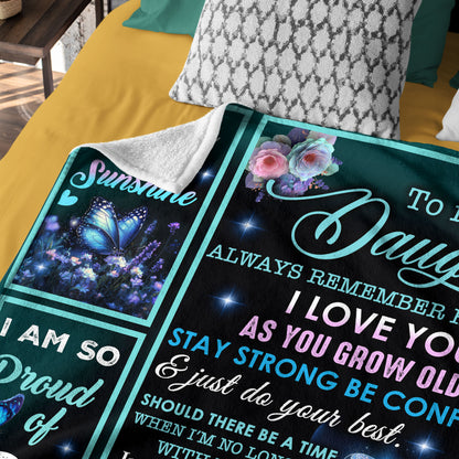 Netecom Personalized To My Daughter Blanket from Dad and Mom, Galaxy Butterfly Throw Blanket for Couch, Bed or Sofa, Ultra Soft Warm, Birthday, Christmas, or Graduation Gift for Daughter