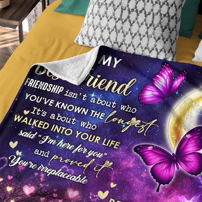 Netecom Personalized To My Best Friend Blanket, Custom Butterfly and Moon Throw Blanket for Couch, Bed or Sofa, Ultra Soft Warm Gift for Best Friend’s Birthday and Christmas