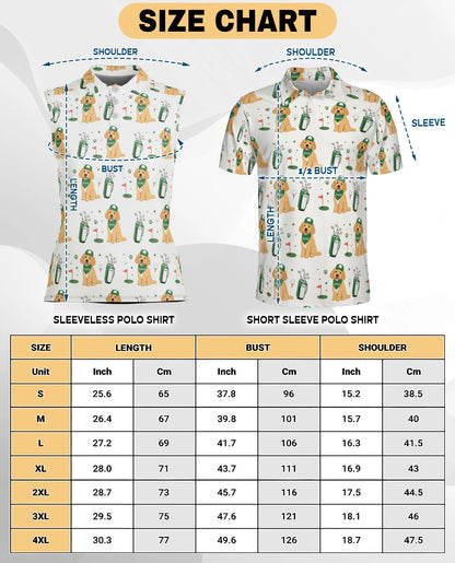 Golden Retriever Allover Sleeveless Polo Shirt for Women | Netecom