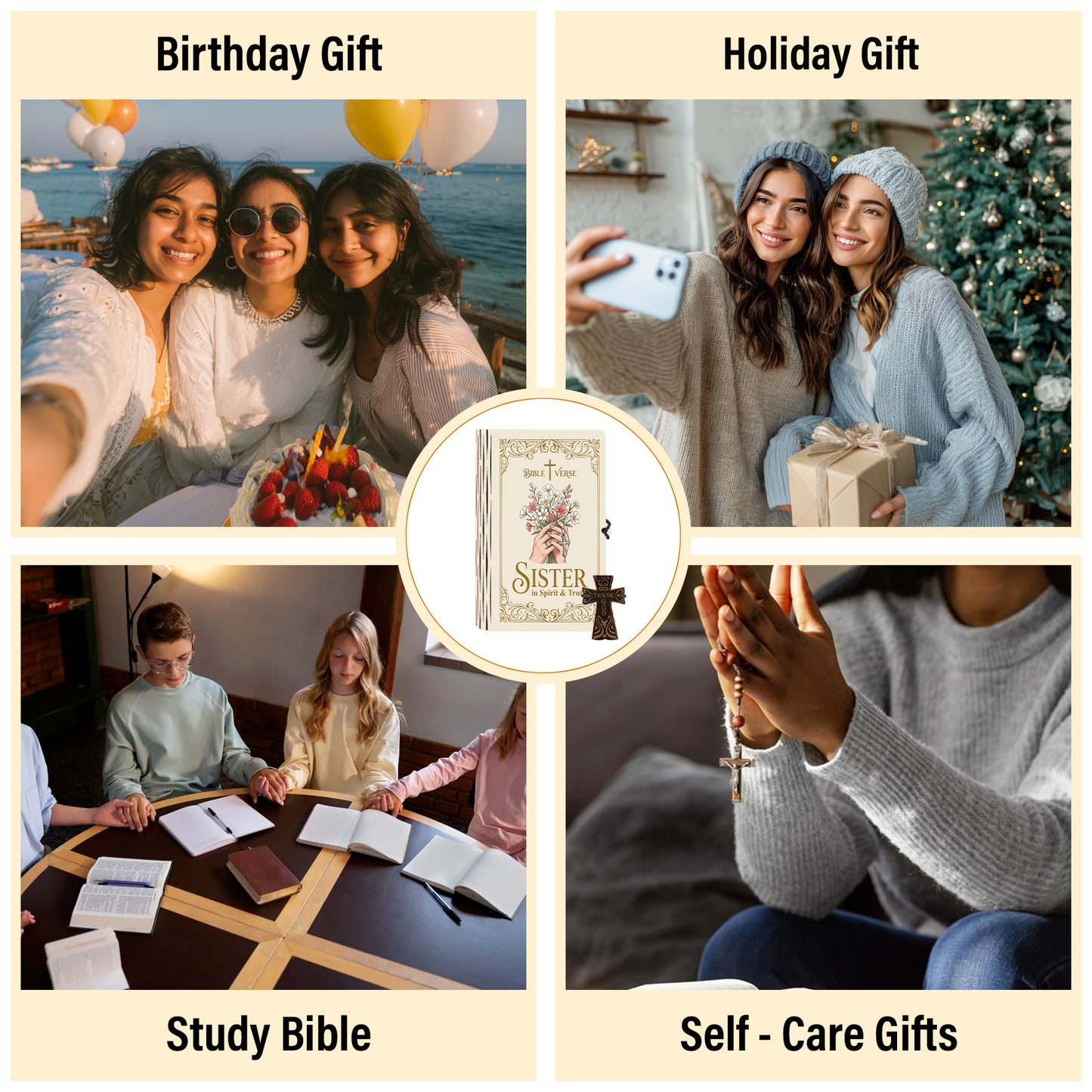 Netecom Bible Verse Box for Sister – 150 Color-Coded Scripture Cards with Mini Cross, Christian Gift for Daily Prayer, Encouragement & Spiritual Inspiration