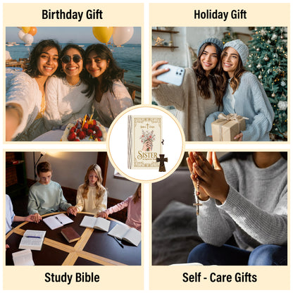Netecom Bible Verse Box for Sister – 150 Color-Coded Scripture Cards with Mini Cross, Christian Gift for Daily Prayer, Encouragement & Spiritual Inspiration