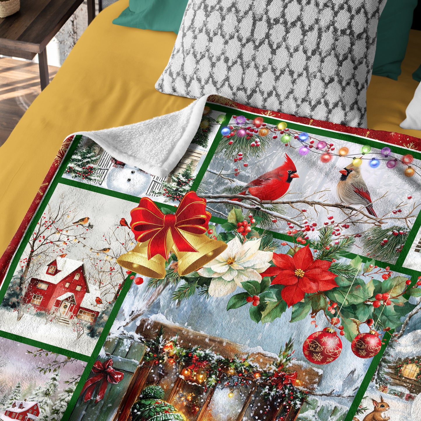 Netecom Christmas Holiday Blanket, Festive Snowman and Winter Scene Throw Blanket for Couch, Bed or Sofa, Ultra Soft Warm Gift for Holiday and Christmas