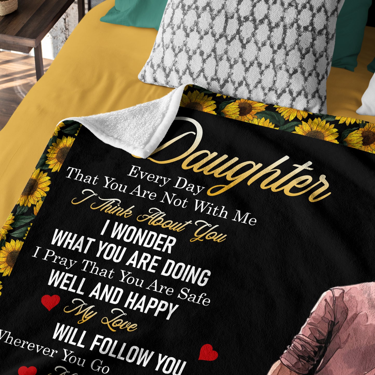 Netecom Personalized To My Daughter Blanket from Dad, Ultra Soft Cozy Plush Throw Blanket for Couch, Bed or Sofa, Birthday Gift for Daughter, Present for Christmas, Graduation