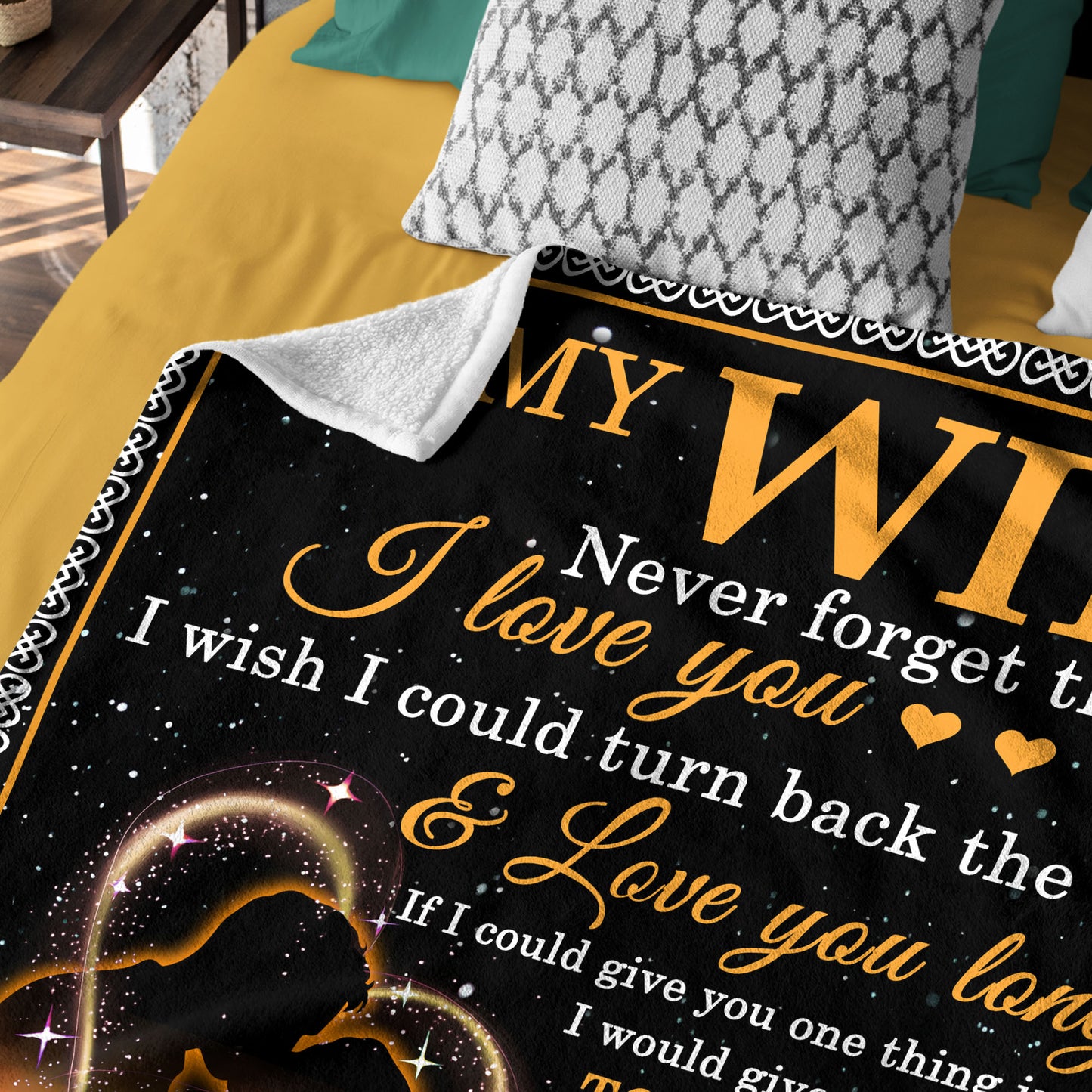 Netecom Personalized To My Wife Blanket from Husband, Custom Sunset Love Letter Throw Blanket for Couch, Bed or Sofa, Ultra Soft Warm Gift for Birthday, Anniversary and Christmas