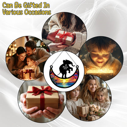 Netecom Personalized Elephant Memorial Suncatcher, Custom Elephant Ornament with Name Date, Pet Loss Remembrance Gifts, Sympathy Gift for Loss of Pet, Bereavement Gifts for Loss of Pet, Grief Gift