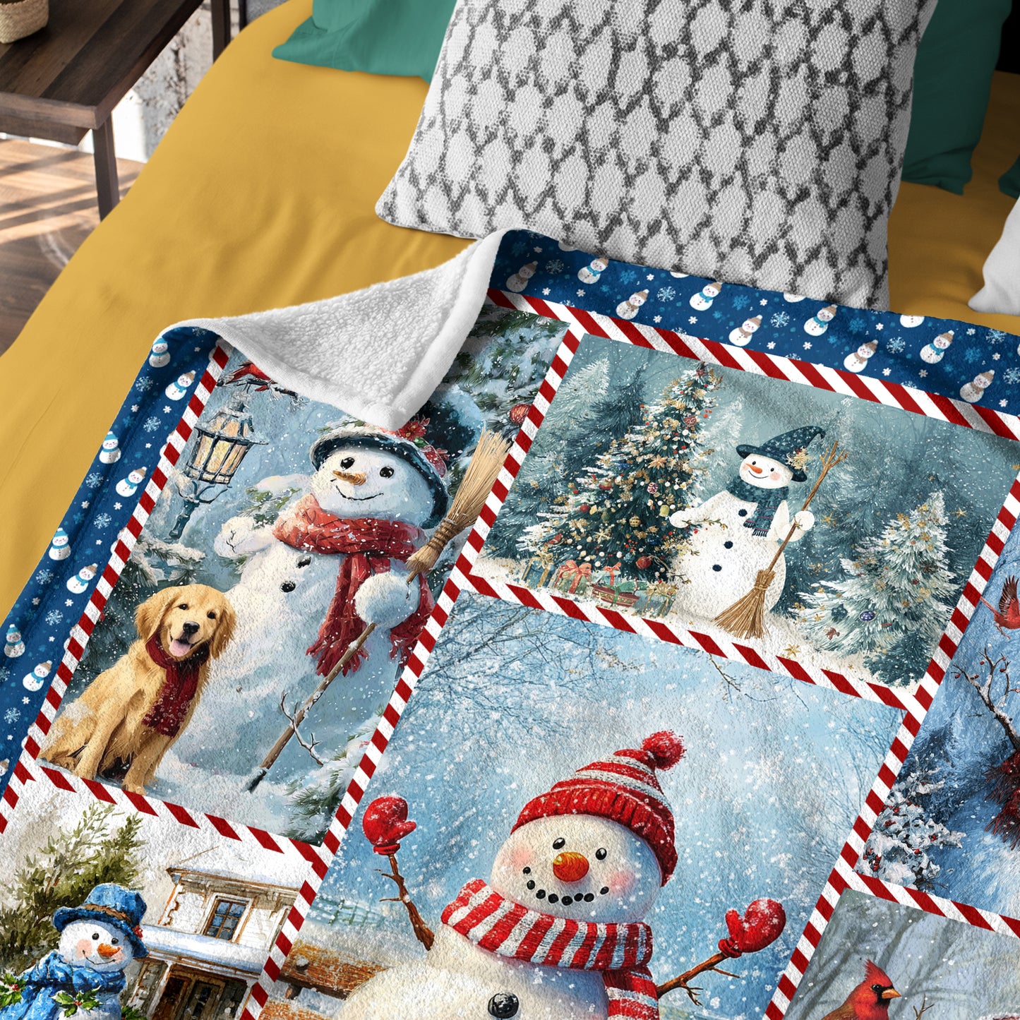 Netecom Winter Holiday Snowman Blanket, Christmas Snowman Lover Throw Blanket for Couch, Bed or Sofa, Ultra Soft Warm Gift for Winter and Christmas