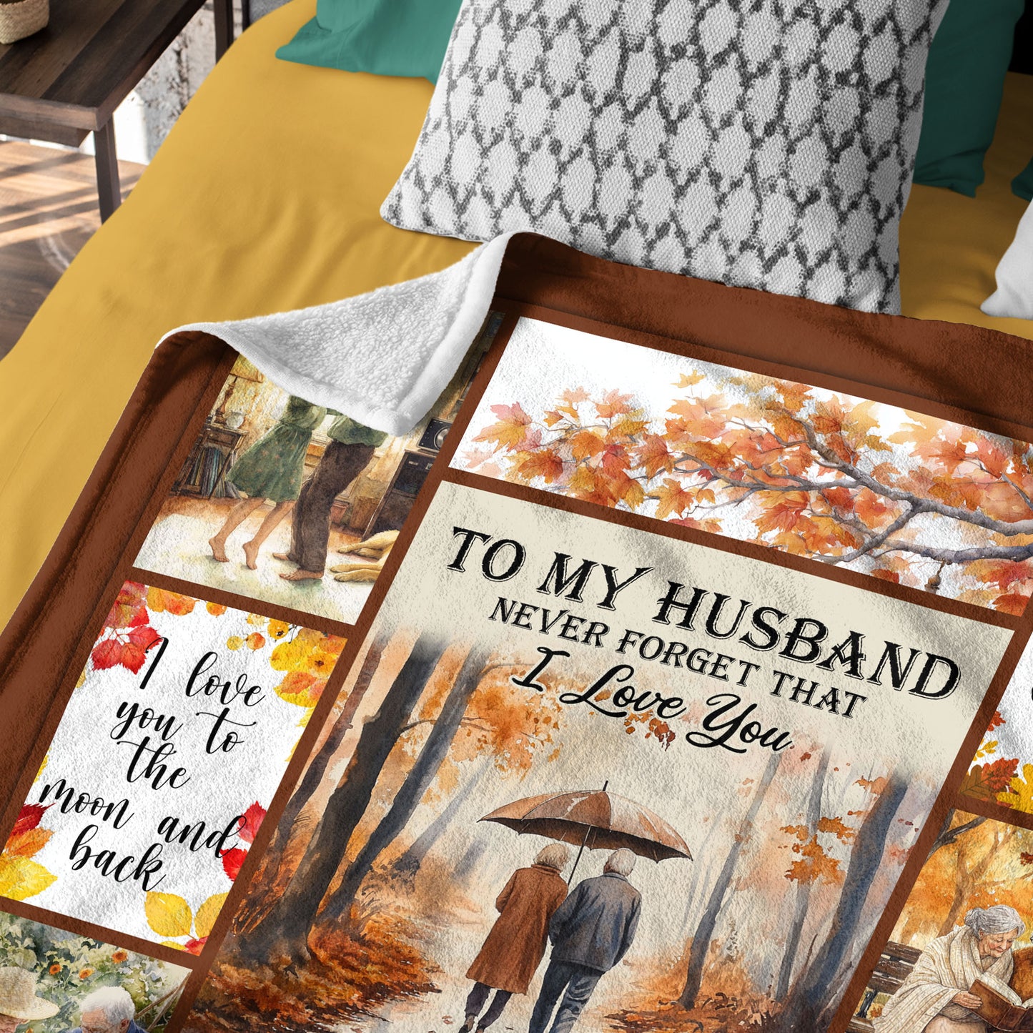 Netecom Personalized To My Husband Blanket from Wife, Romantic Love Letter Throw Blanket for Couch, Bed or Sofa, Birthday Gift for Husband, Wedding Anniversary or Valentine’s Day Present
