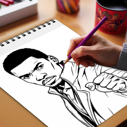 Mister African American Spiral Bound Coloring Book, Discover Classic Charm with 30 Enchanting Coloring Pages, Unleashing Your Creativity in the World of Mister African American