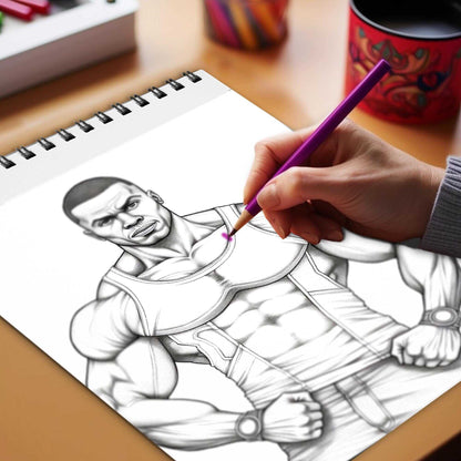 Handsome Black Guys Spiral Bound Coloring Book, Indulge in 30 Dashing Coloring Pages, Fostering Focus and Imagination while Celebrating the Handsome Appeal of Black Guys