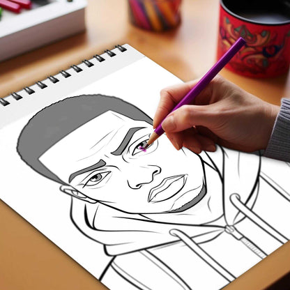 Gentleman African Men Spiral Bound Coloring Book, Indulge in 30 Dashing Coloring Pages, Fostering Focus and Imagination while Celebrating Handsome African Men