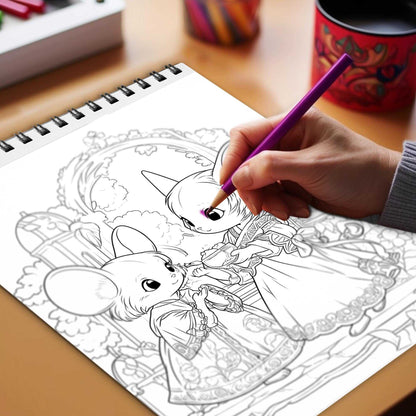 Mice of Fairyland Spiral Bound Coloring Book, Discover the Magic of Fairytales through 30 Exquisitely Illustrated Coloring Pages of Mice in Fairyland.