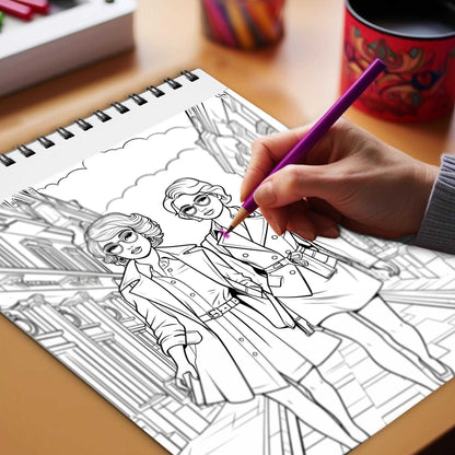 Rainbow Lesbian Romance Spiral Bound Coloring Book, Journey into a World of Expression with 30 Artistic Coloring Pages Inspired by the Deep Emotions of Loving LGBTQ+ Relationships.