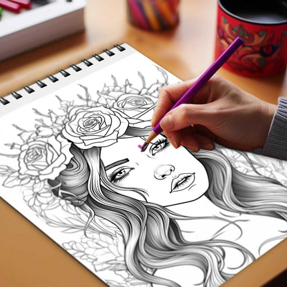 Exquisite Nightshade Spiral Bound Coloring Book, Discover the Dark Elegance with 30 Mesmerizing Coloring Pages, Unleashing Your Inner Artist in the World of Nightshade