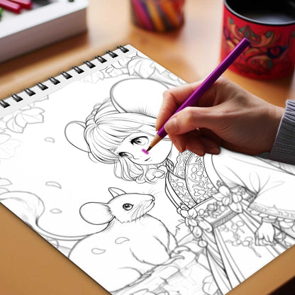 Magical Mice Town Spiral Bound Coloring Book, Unlock Your Imagination with 30 Delightful Coloring Book Pages, Each Showcasing Whimsical Mice Adventures.