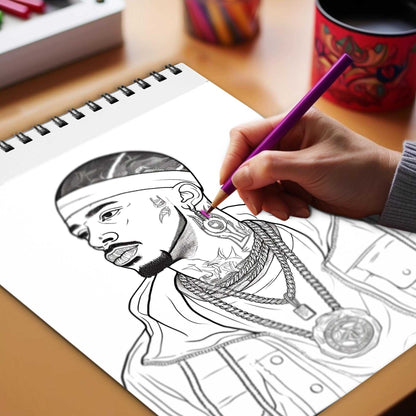 Black Gentlemen Spiral Bound Coloring Book, Indulge in 30 Dashing Coloring Pages, Fostering Focus and Imagination while Celebrating Handsome Black Gentlemen