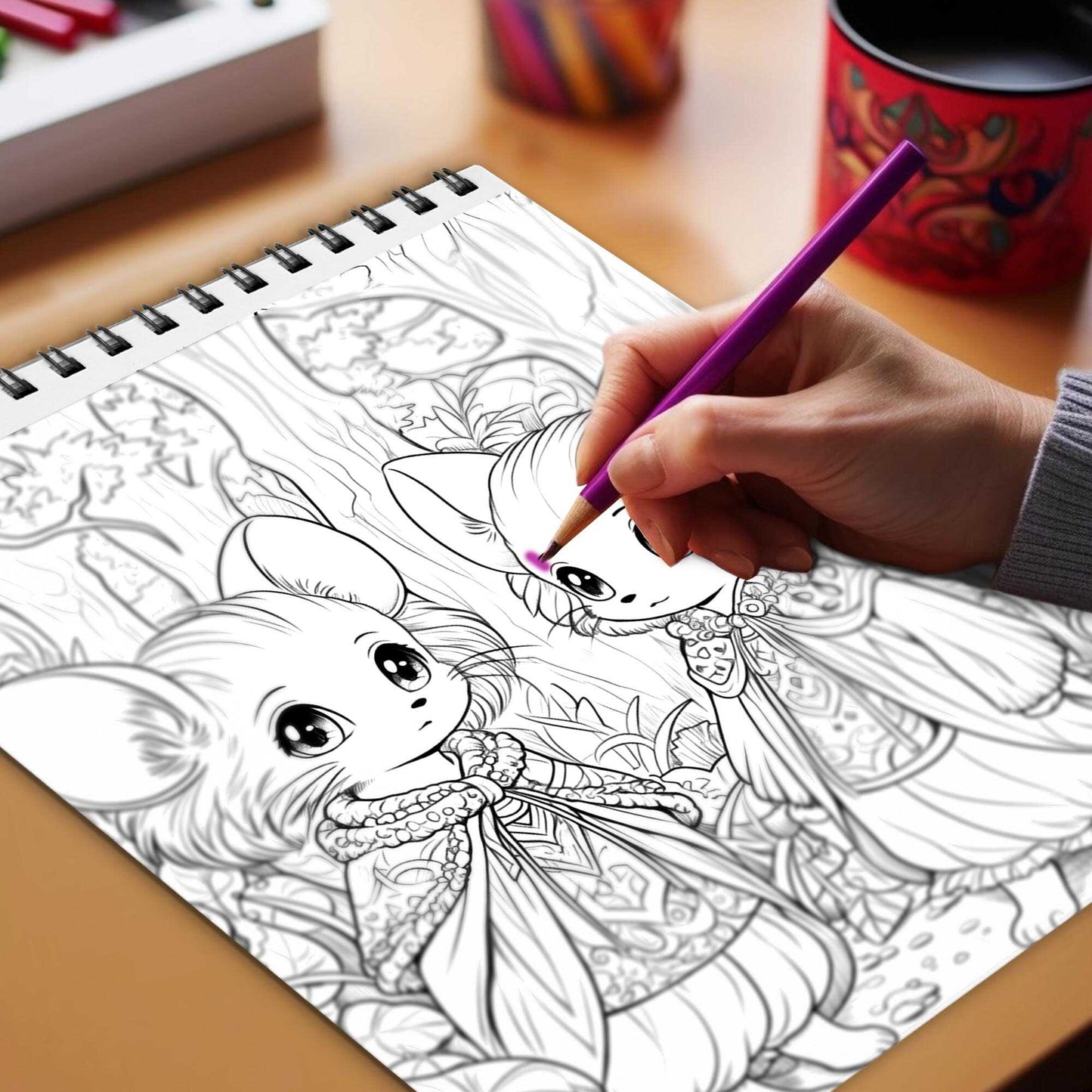 Tales of Tiny Mice Spiral Bound Coloring Book, Journey into a World of Imagination with 30 Artistic Coloring Pages Inspired by the Tales of Tiny Mice.