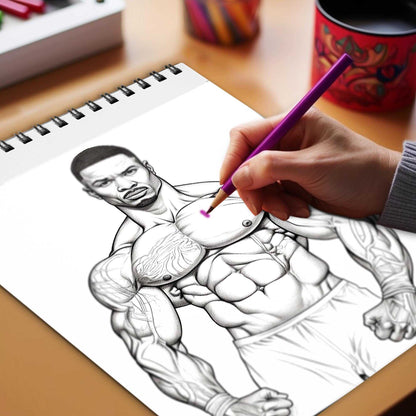 Handsome Black Males Spiral Bound Coloring Book, Capture the Essence of Distinguished Style with 30 Inspiring Coloring Pages, Creating a Timeless Gallery of Handsome Black Men