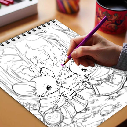 Mousey Magic Land Spiral Bound Coloring Book, Step into a Whimsical World with 30 Captivating Coloring Scenes from the Realm of Mousey Magic Land.