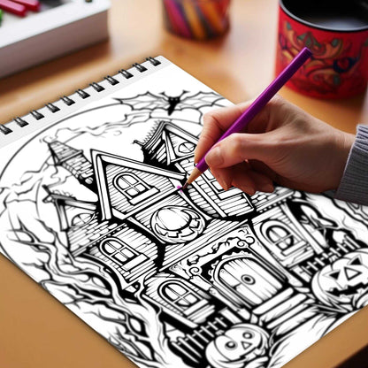 Phantasmal House Spiral Bound Coloring Book, Explore the Mysterious Beauty of Phantasmal Houses with 30 Exquisitely Illustrated Coloring Pages.